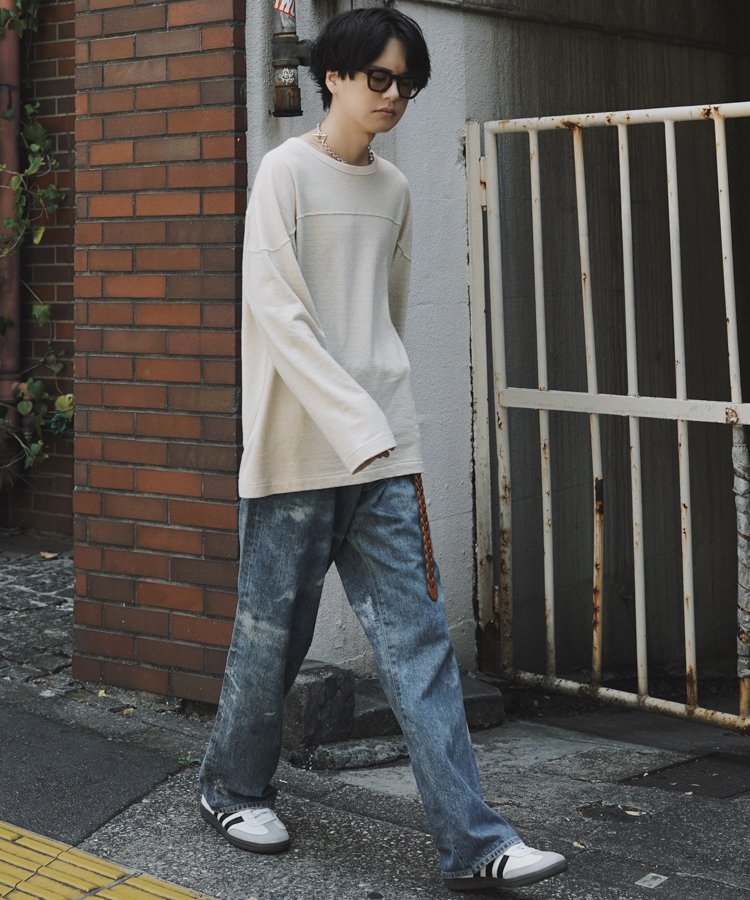 LIDnM リドム　LINEN FOOTBALL L/S TEE新品未使用タグ付き