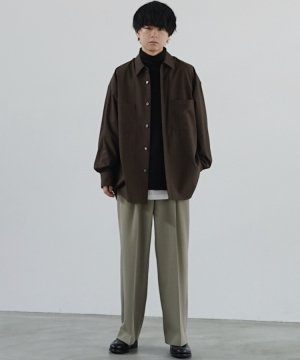 LIDNM(リドム) ONLINE STORE / WOOL BACKSATIN STRAIGHT SLACKS 安く WOOL Mサイズ カーキ SLACKS STRAIGHT BACKSATIN スラックス