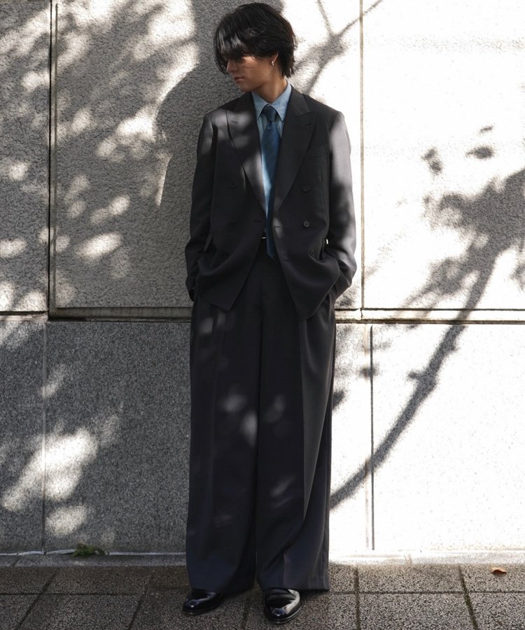 スーツ Llife DOBBY MESH BAGGY SLACKS 241212genji83.jpg?v=20241212121709
