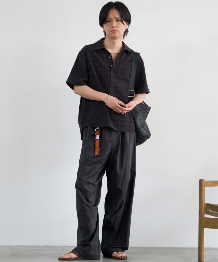 LIDNM（リドム）の「CREPE COTTON PLAID SHIRT（シャツ/ブラウス