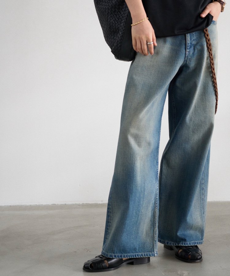 LIDNM ONLINE STORE / SEMI WIDE HERITAGE DENIM PANTS
