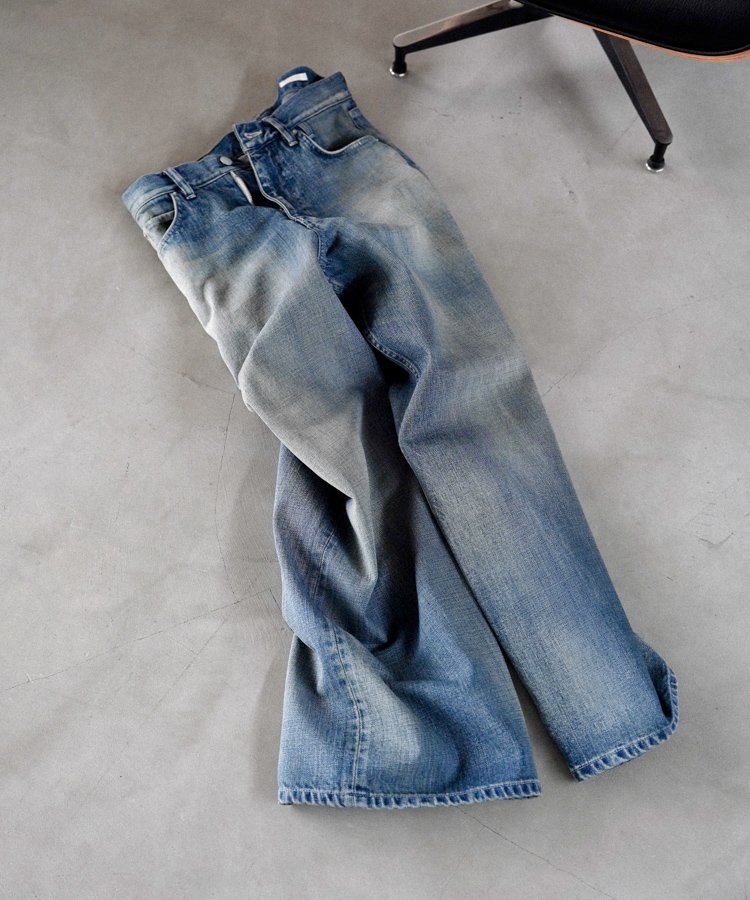 LIDNM ONLINE STORE / SEMI WIDE HERITAGE DENIM PANTS