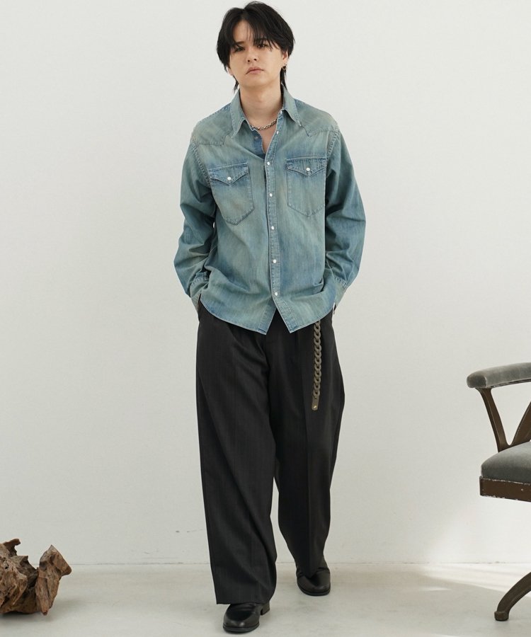 即日発送Llife LEATHER CHAIN BELT SHADE GRAY LIDNM / Llife ONLINE STORE / Llife LEATHER CHAIN BELT