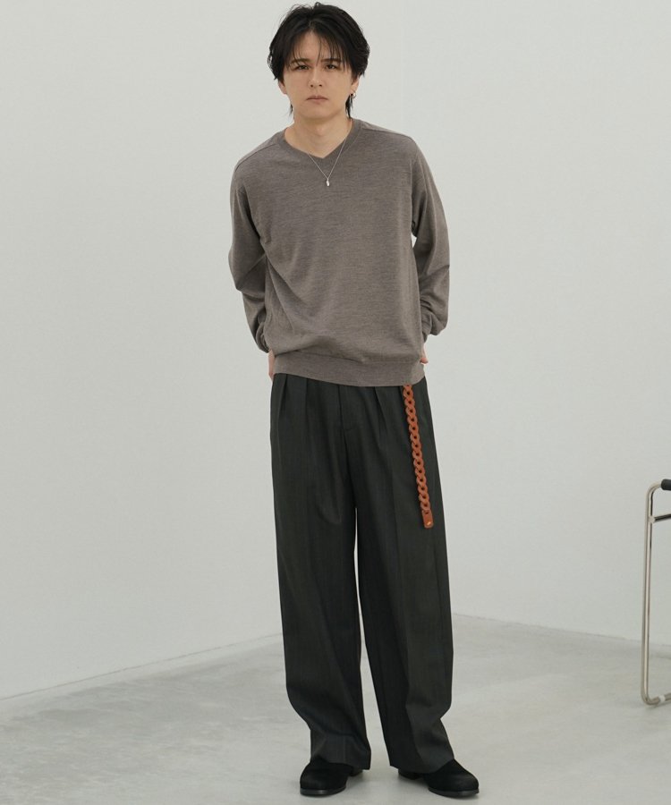 LIDNM / Llife ONLINE STORE / W/Si/Ca 18G V Neck Knit