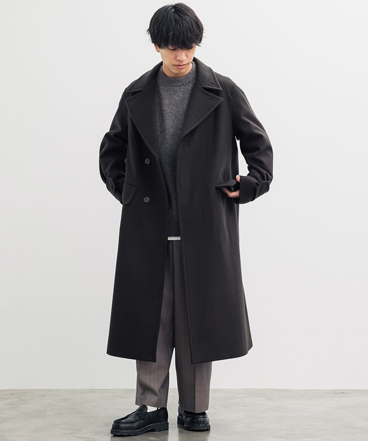 【LIDNM】Super140s OFFICER COAT 21年モデル（S） Lidnm Super140s OFFICER COAT Charcoal LIDNM（リドム）の