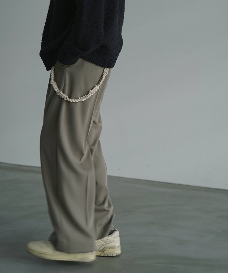 LIDNM WOOL BACKSATIN STRAIGHT SLACKS 安く WOOL Mサイズ カーキ SLACKS STRAIGHT BACKSATIN スラックス