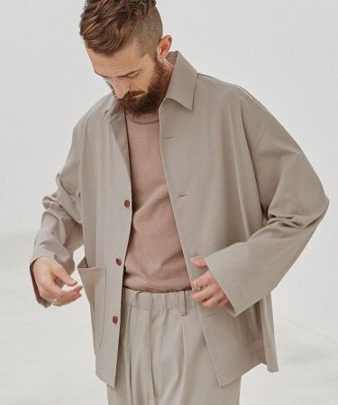 ー品販売 LIDMN リドム CUPRO チャコール JK SHIRT RATINE - カバーオール