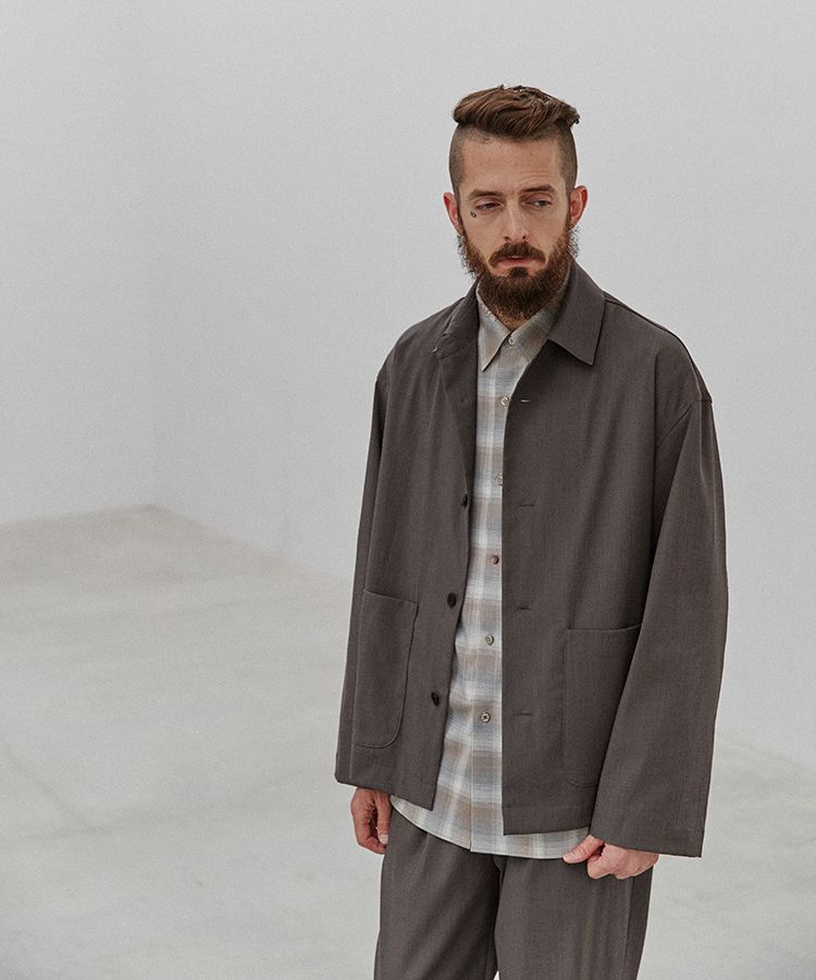 ー品販売 LIDMN リドム CUPRO チャコール JK SHIRT RATINE - カバーオール