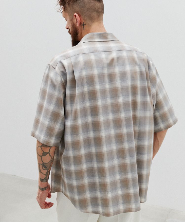1着でも送料無料 virgin Lidnm wool shirt check - シャツ