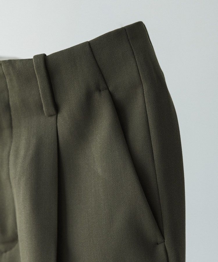 LIDNM(リドム) ONLINE STORE / WOOL BACKSATIN STRAIGHT SLACKS