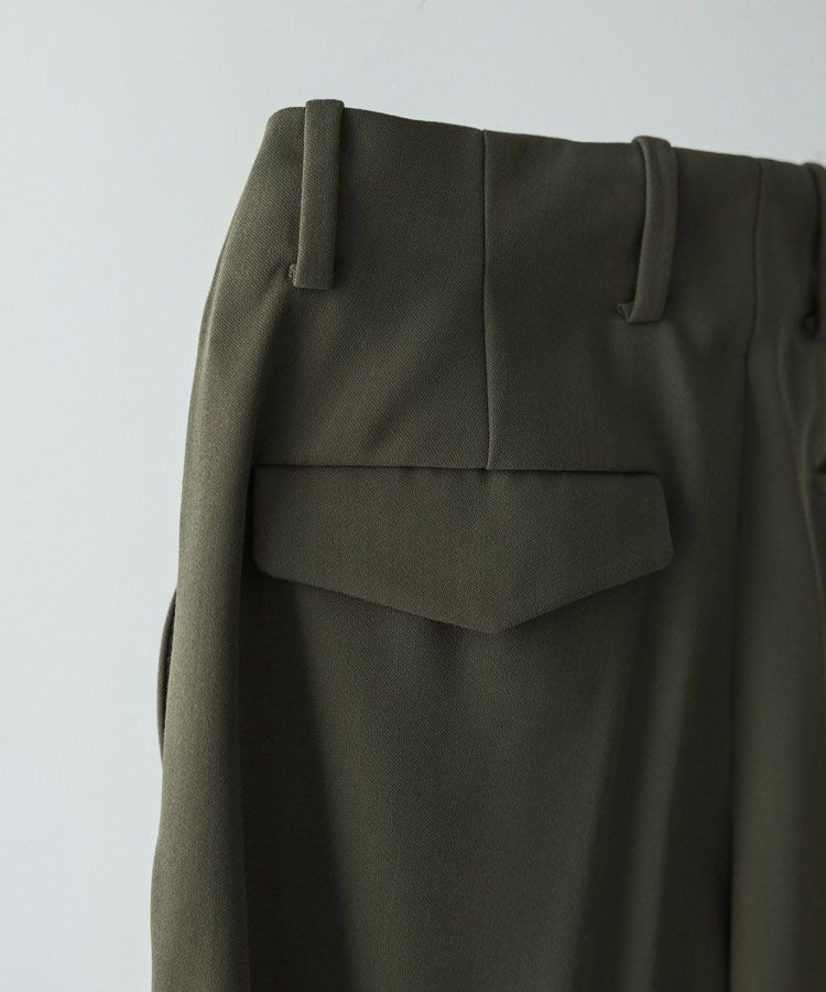 LIDNM(リドム) ONLINE STORE / WOOL BACKSATIN STRAIGHT SLACKS