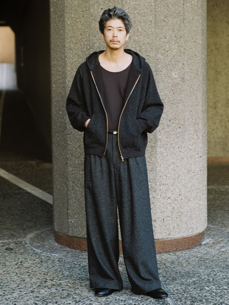 WOOL CASHMERE ZIP HOODIE