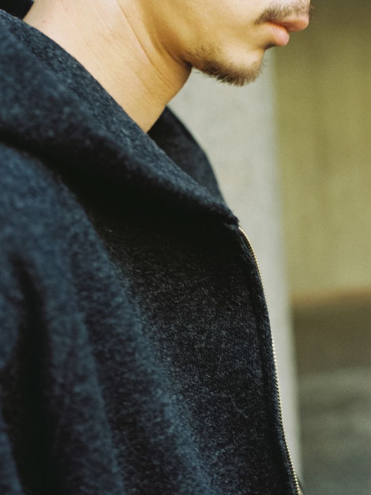 WOOL CASHMERE ZIP HOODIE