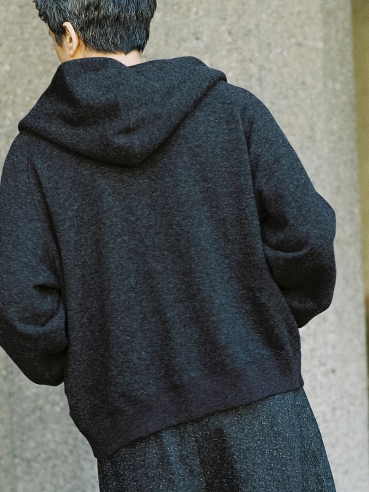WOOL CASHMERE ZIP HOODIE