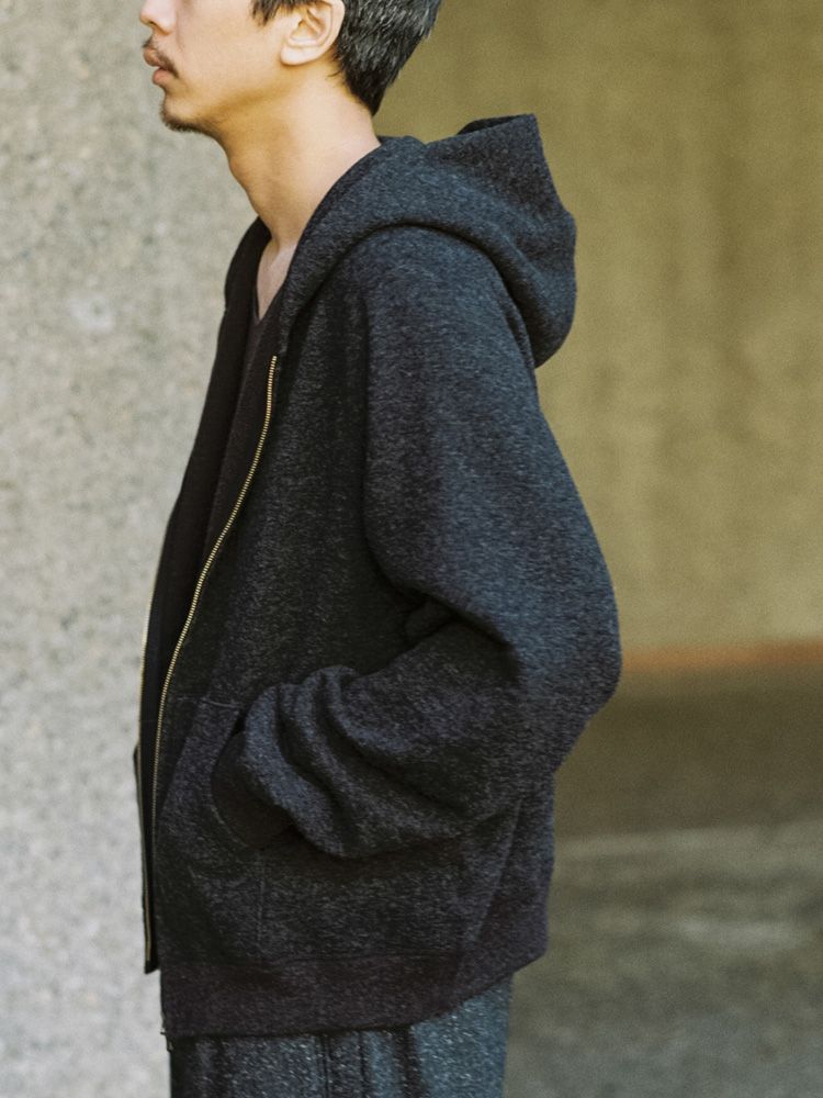 WOOL CASHMERE ZIP HOODIE