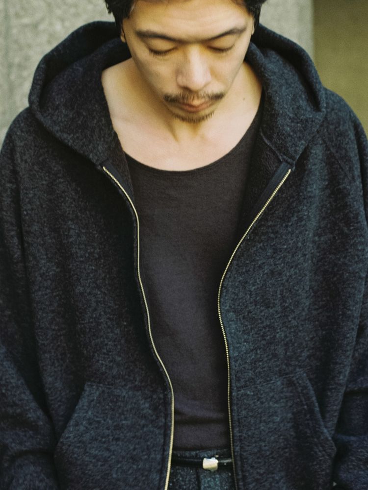 WOOL CASHMERE ZIP HOODIE