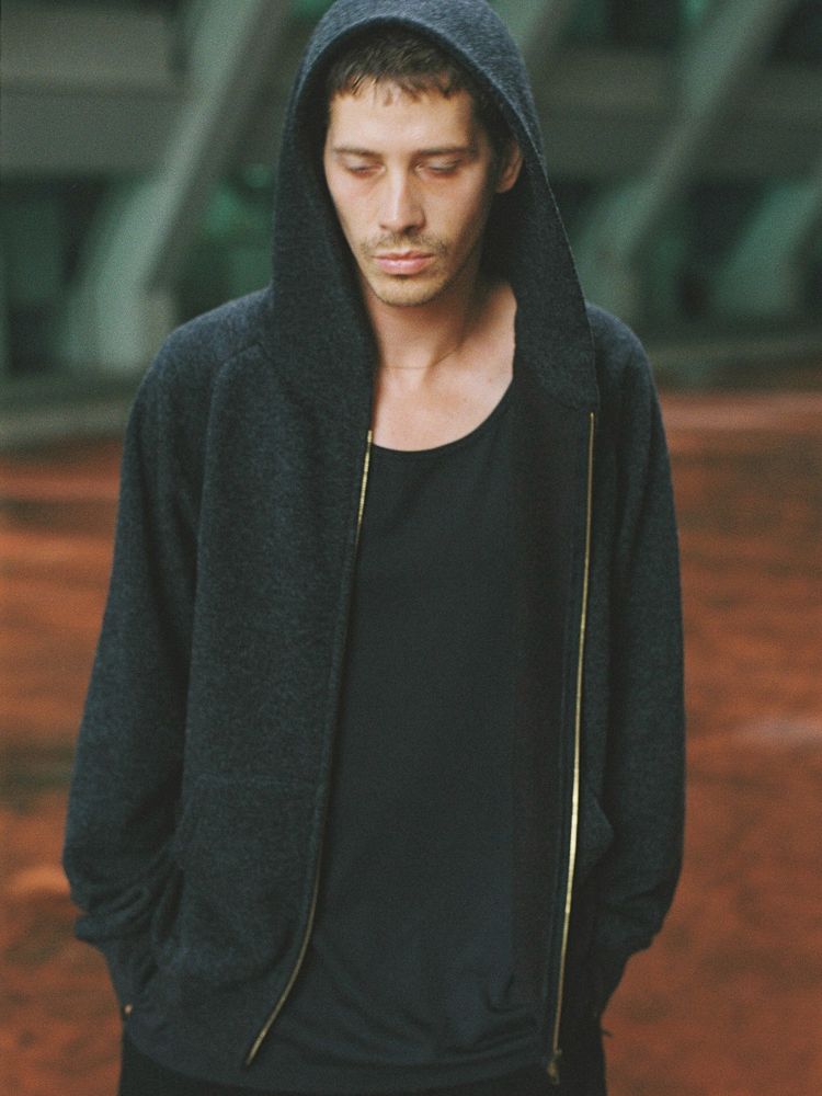 WOOL CASHMERE ZIP HOODIE