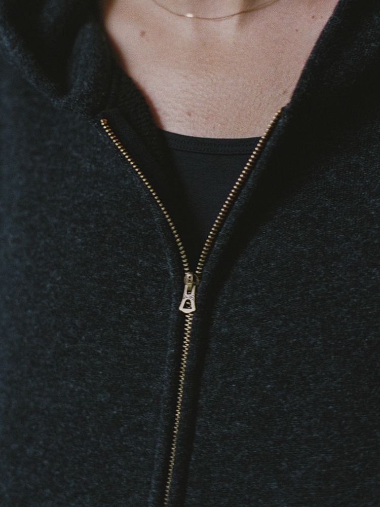 WOOL CASHMERE ZIP HOODIE