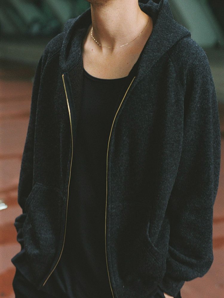 WOOL CASHMERE ZIP HOODIE