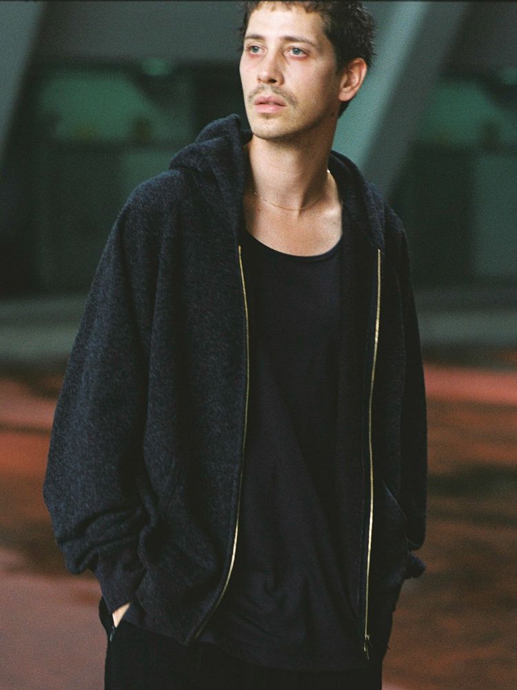 WOOL CASHMERE ZIP HOODIE