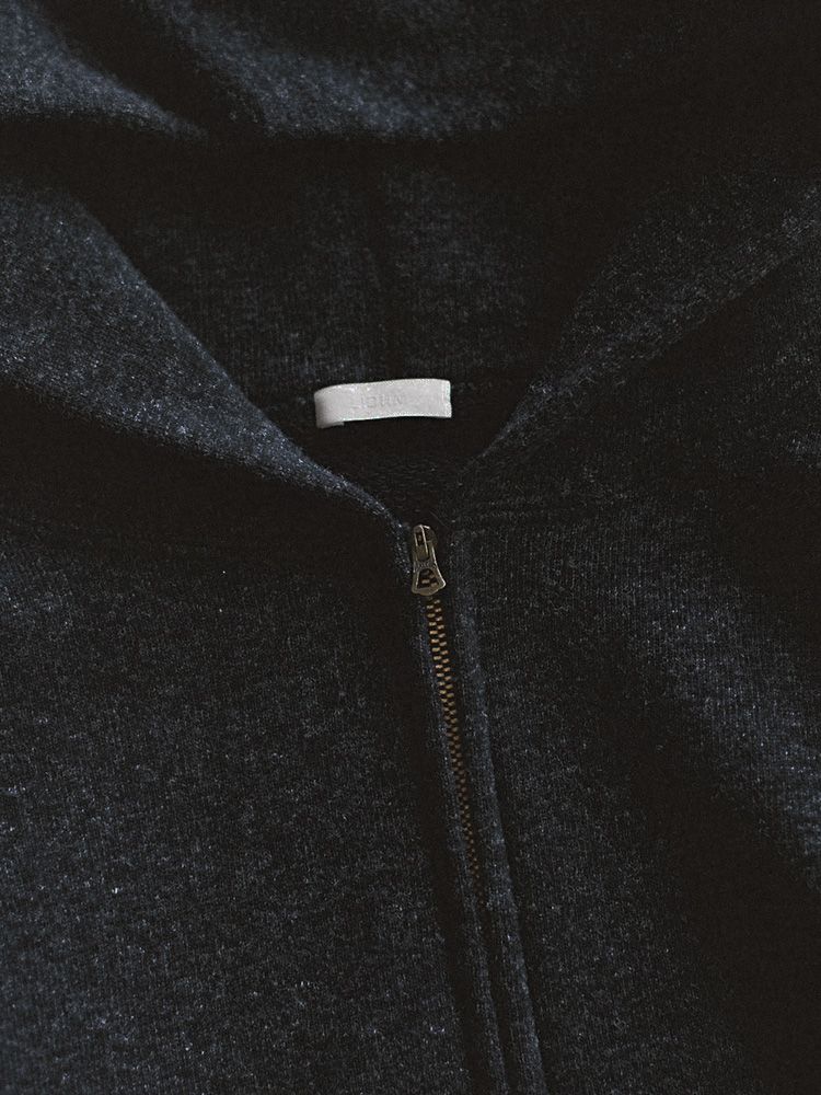 WOOL CASHMERE ZIP HOODIE