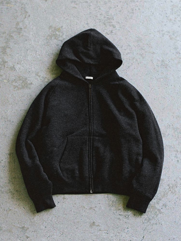 WOOL CASHMERE ZIP HOODIE