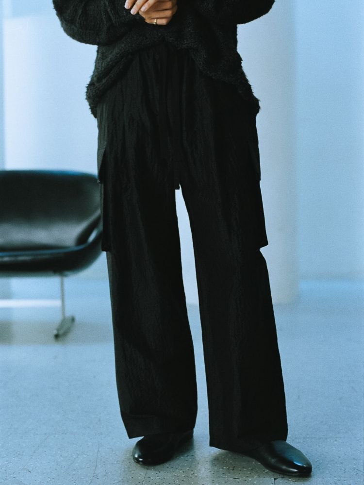 SILK LINEN SUCKER FATIGUE PANTS