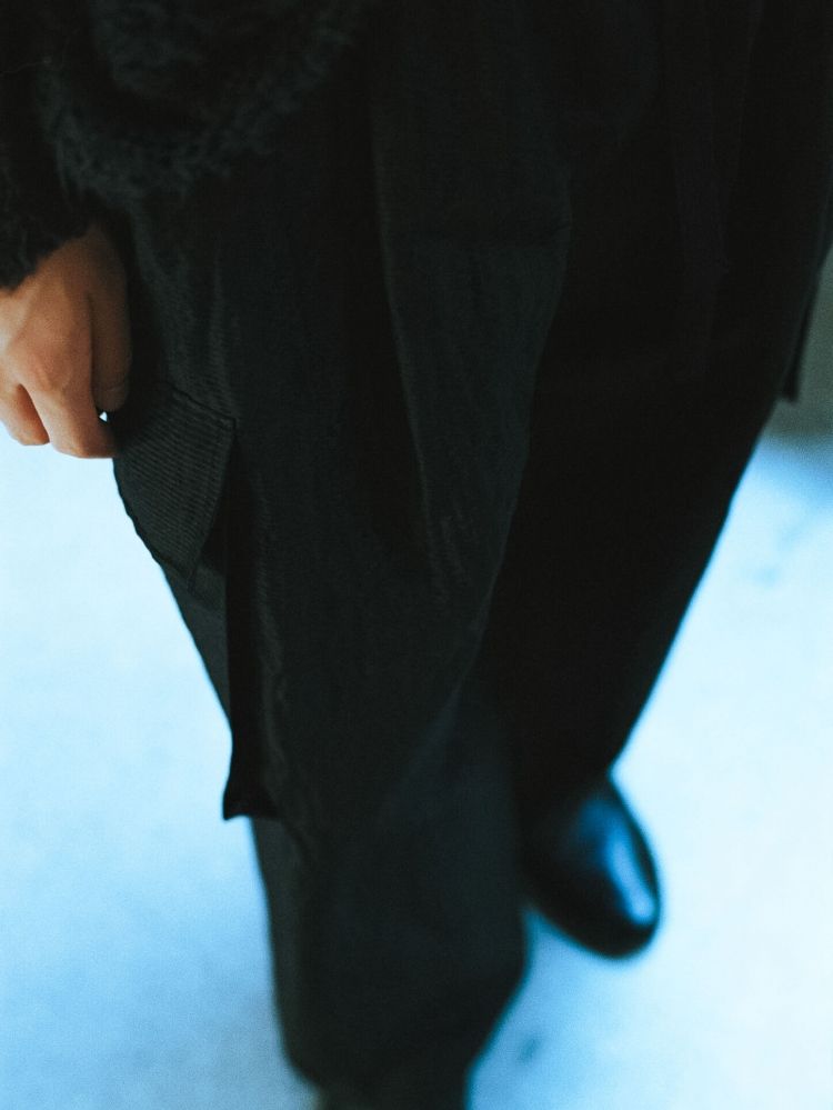 SILK LINEN SUCKER FATIGUE PANTS