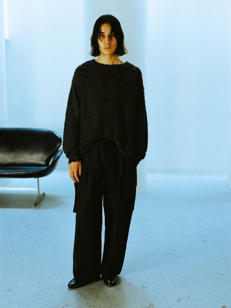 SILK LINEN SUCKER FATIGUE PANTS