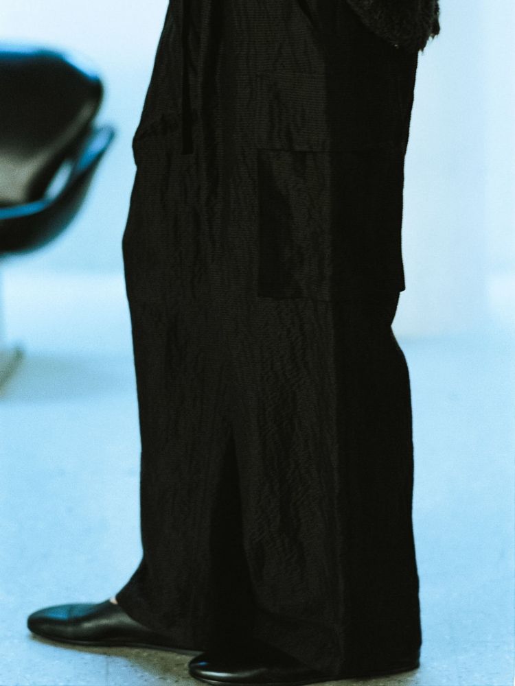 SILK LINEN SUCKER FATIGUE PANTS