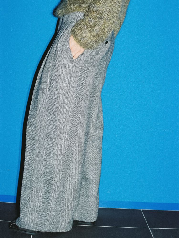 WOOL LINEN OXFORD BAGS