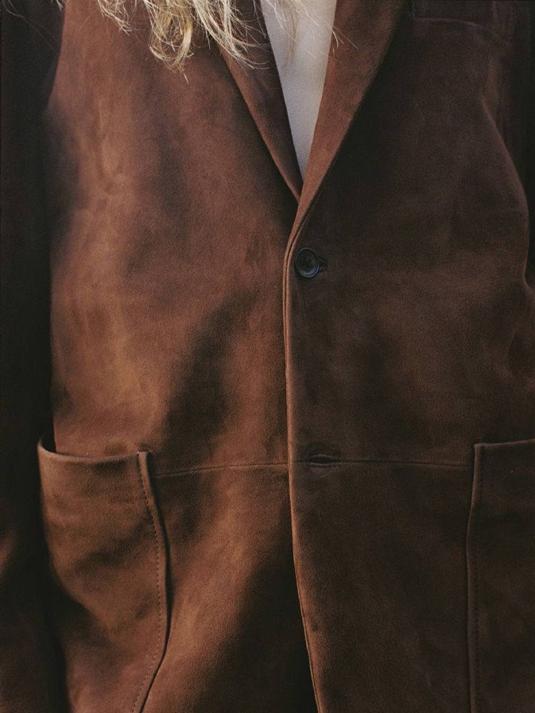 Goat Suede Tailored Jacket