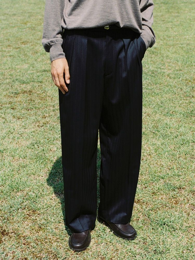 パンツ lidnm Wool Chalk Stripe Slacks M LIDNM / Llife ONLINE STORE / Wool Chalk Stripe Slacks