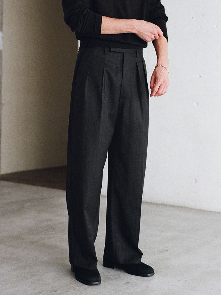 パンツ lidnm Wool Chalk Stripe Slacks M LIDNM / Llife ONLINE STORE / Wool Chalk Stripe Slacks