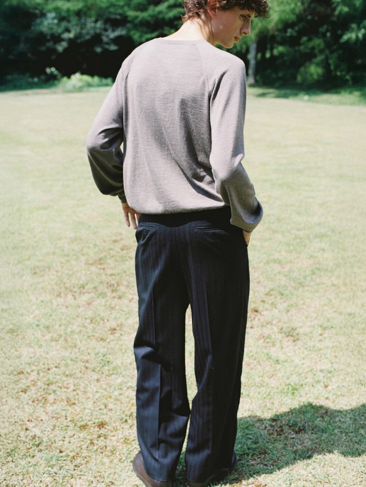 Wool Chalk Stripe Slacks