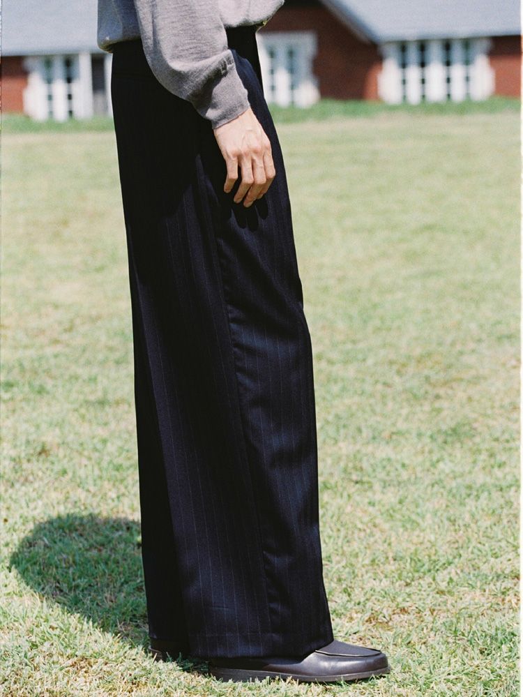 Wool Chalk Stripe Slacks