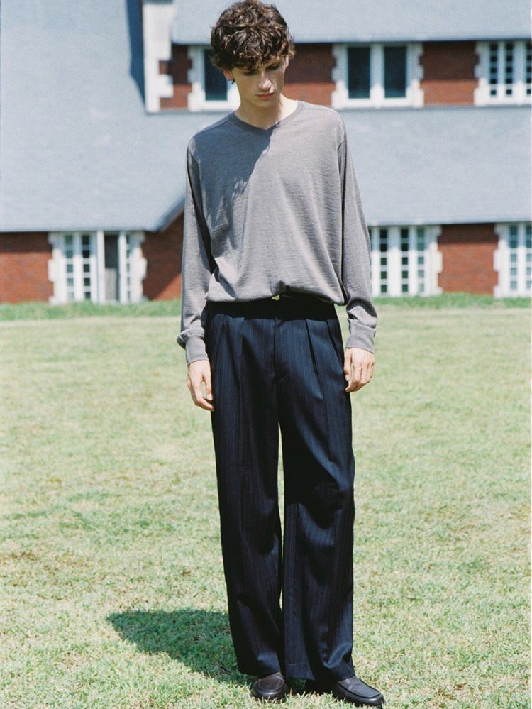 Wool Chalk Stripe Slacks
