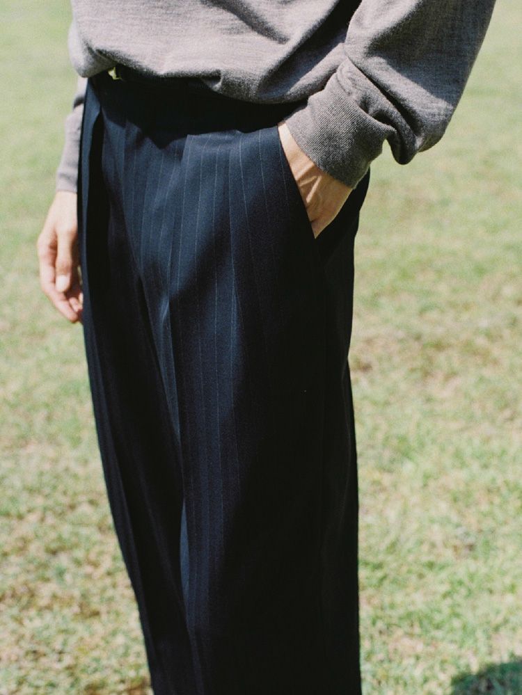 Wool Chalk Stripe Slacks