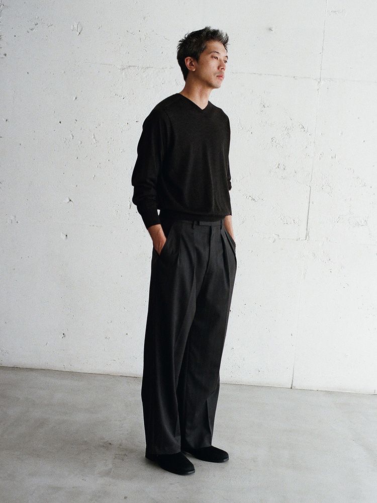 Wool Chalk Stripe Slacks