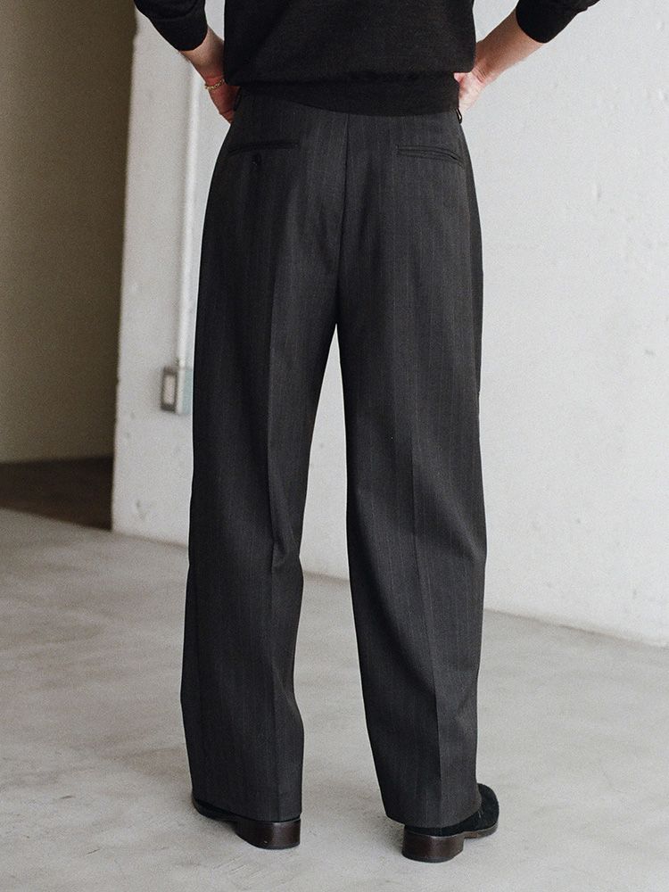 Wool Chalk Stripe Slacks
