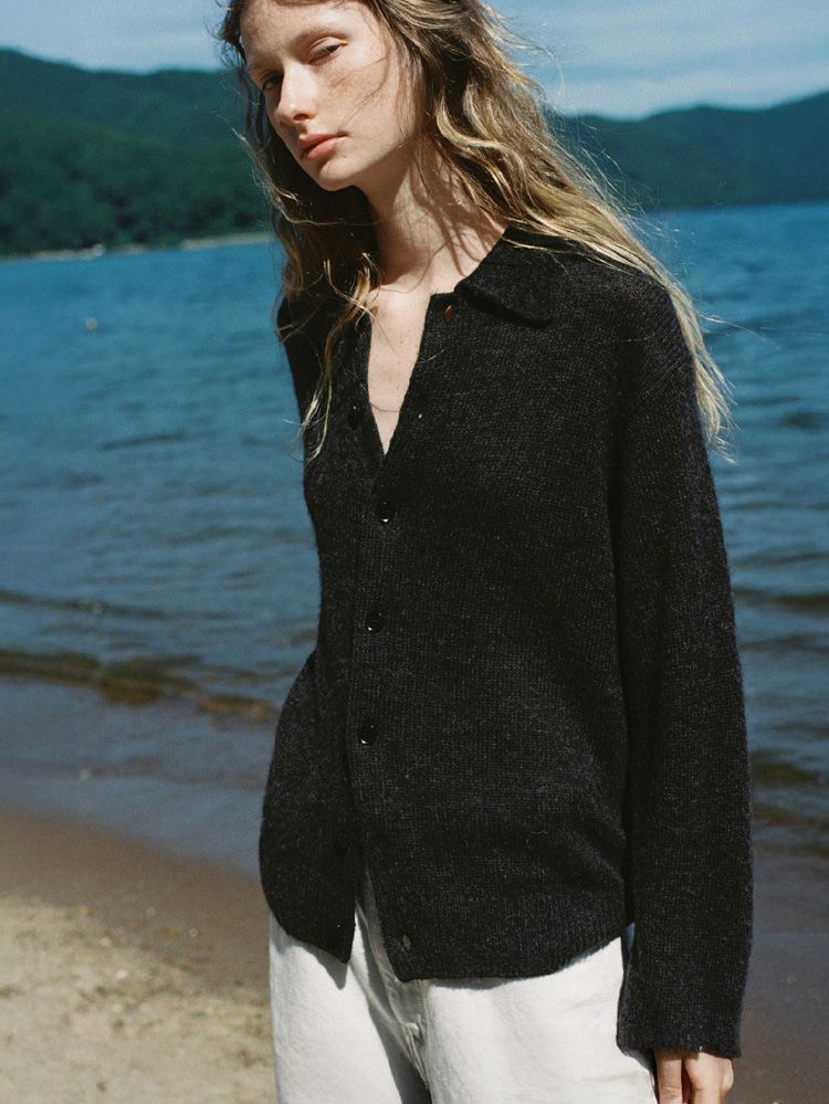 最終値引き　LIDNM ALPACA KNIT SHIRT CARDIGAN LIDNM / Llife ONLINE STORE / Alpaca Knit Shirt Cardigan