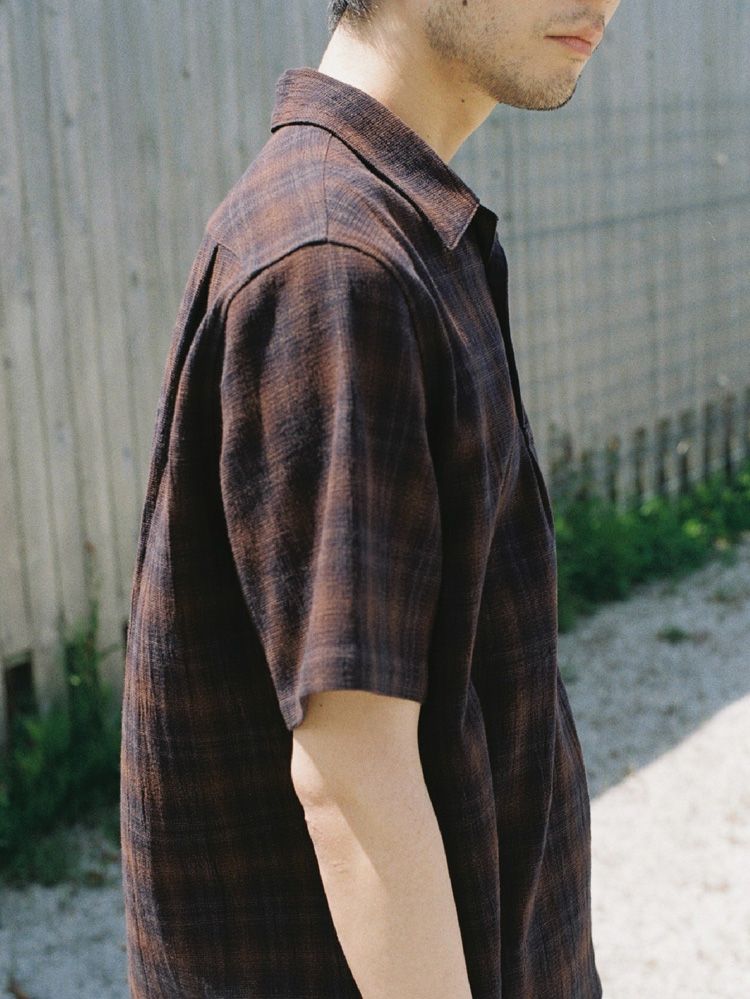 CREPE COTTON PLAID SHIRT
