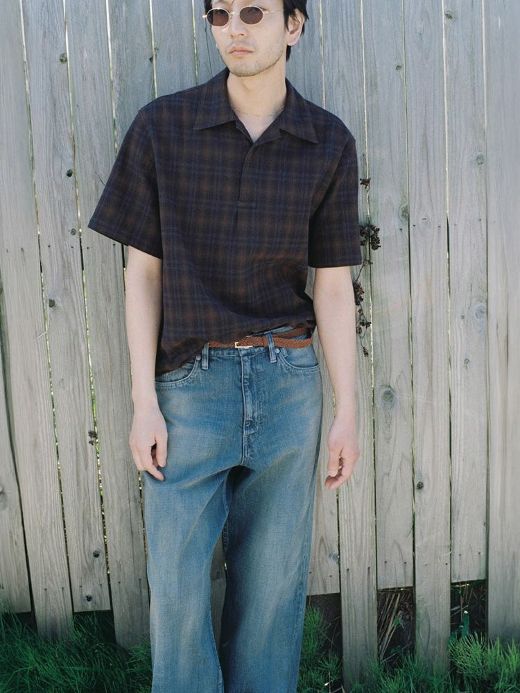 CREPE COTTON PLAID SHIRT