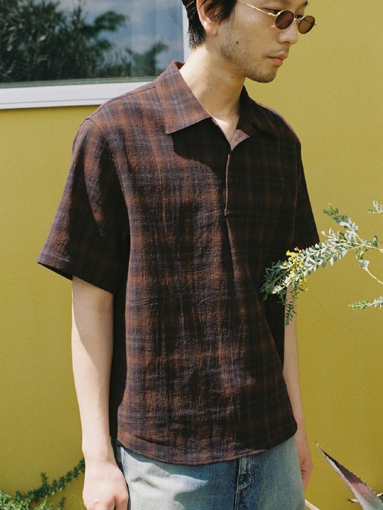CREPE COTTON PLAID SHIRT