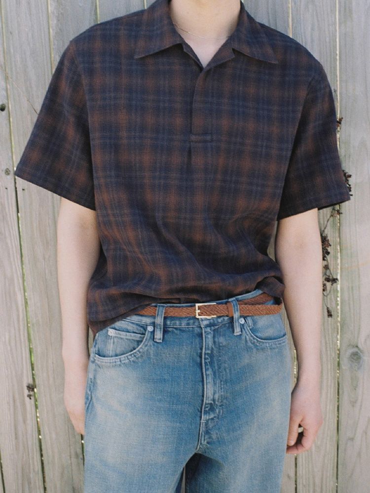 CREPE COTTON PLAID SHIRT