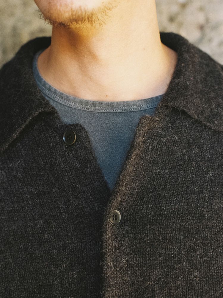 ALPACA KNIT SHIRT CARDIGAN