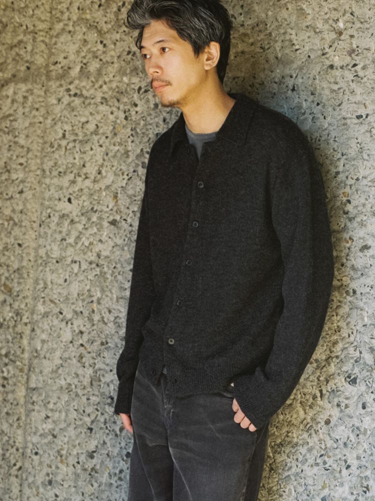 ALPACA KNIT SHIRT CARDIGAN