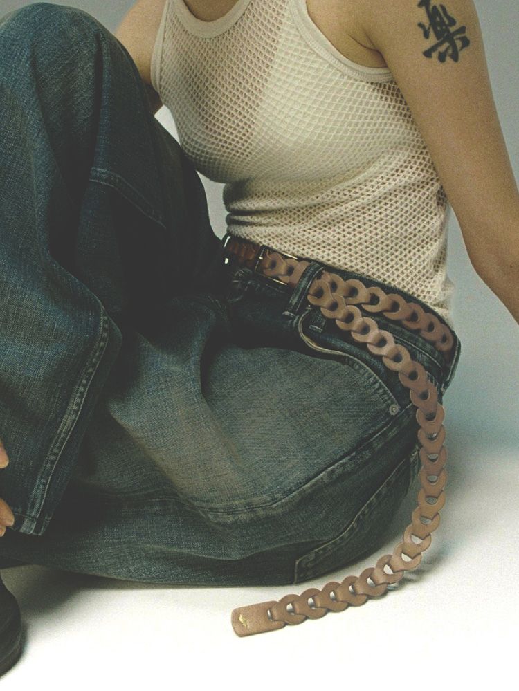 Llife LEATHER CHAIN BELT