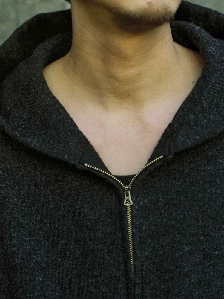 WOOL CASHMERE ZIP HOODIE