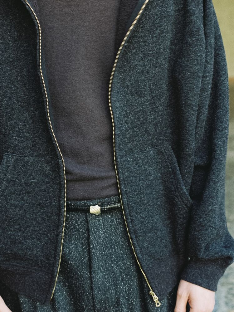 WOOL CASHMERE ZIP HOODIE